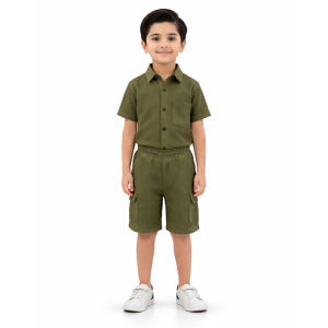 Little Explorer’s Olive Moss Cargo Set