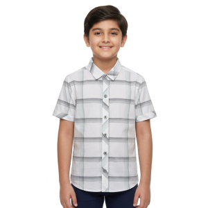 Junior Boys’ Slate & Graphite Minimalist Windowpane Shirt