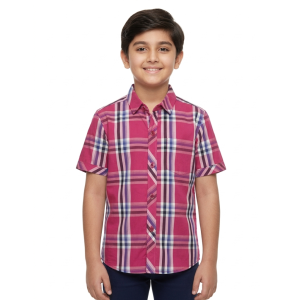 Junior Boys’ Wild Berry Multi-Stripe Plaid Shirt