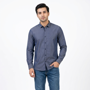 Men’s Graphite Chambray Button-Down Shirt